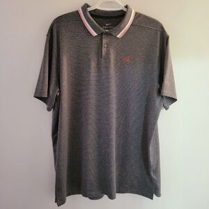 Nike Dri-Fit Short Sleeve Polo Men's Size Large Black Gray Striped
